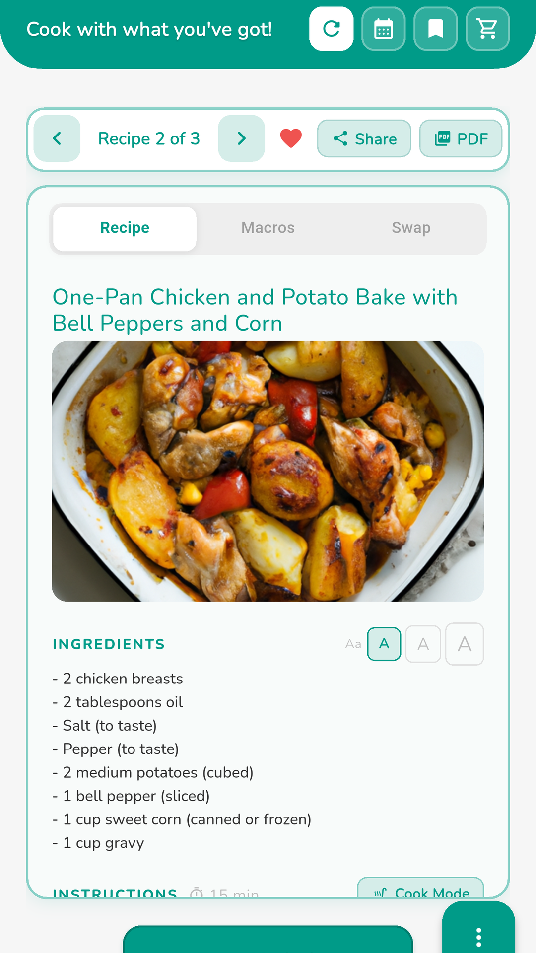 What's for Dinner app screenshot